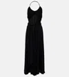 Alaïa Womens Alaia Cross Halterneck Stretch-woven Maxi Dress In Black
