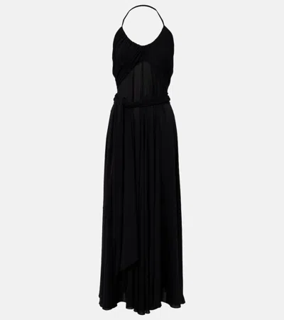 Alaïa Cross Draped Gathered Maxi Dress