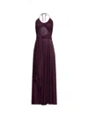 Alaïa Long Burgundy Draped Jersey Dress
