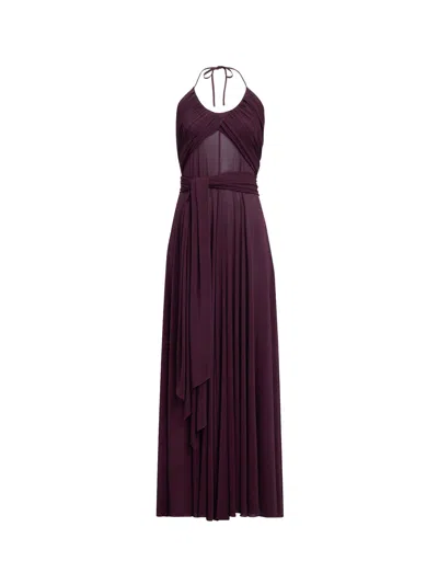 Alaïa Alaia Women Cross Dress Viscose Long Dress In Burgundy
