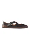 Alaïa Ld-finished Leather Criss-crossed Ballerinas In Brown