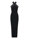 Alaïa Alaia Womens Noir Alaia Vienne Slim-fit Knitted Maxi Dress