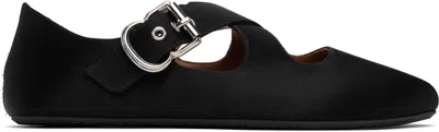 Alaïa Black Criss Cross Ballerina Flats