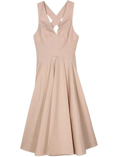 Alaïa Crossback Dress In Nude & Neutrals