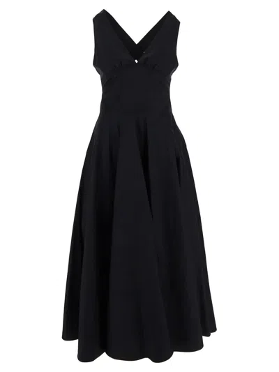 Alaïa Cotton-blend Midi Dress In Black