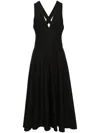Alaïa Flared Cotton-poplin Midi Dress In Black  