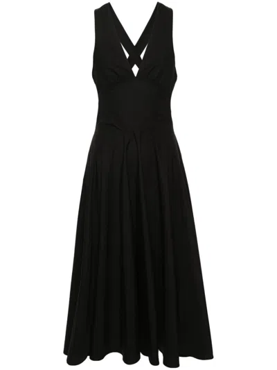 Alaïa Flared Cotton-poplin Midi Dress In Multicolor
