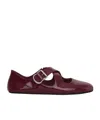 Alaïa Patent Leather Criss-cross Ballet Flats In Burgundy