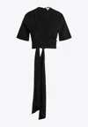 Alaïa Viscose Blend Crepe Top In Black