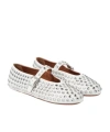 Alaïa Womens Azzedine Alaia Rhinestone-embellished Leather Ballet Flats In Multi