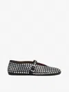 Alaïa Embellished Leather Ballet Flats In Black