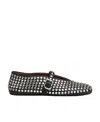 Alaïa Embellished Leather Ballet Flats In Black