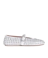Alaïa Crystal Embellished Leather Ballerinas In White