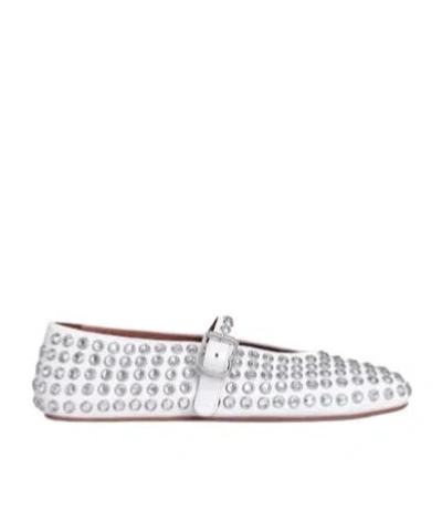ALAÏA CRYSTAL-EMBELLISHED BALLERINAS