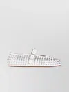 Alaïa Crystal Embellished Leather Ballerinas In White