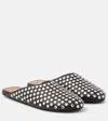 Alaïa Women's Flat Mules Leather With Crystals In Black