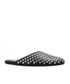 Alaïa Women's Flat Mules Leather With Crystals In Black