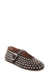 Alaïa Ballet Flats Strass Flat Sole Round Toe In Brown