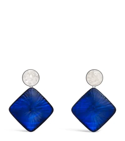 Alaïa Crystal Pendant Earrings In Blue