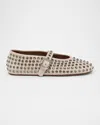 Alaïa Crystal-embellished Ballet Flats In Gres