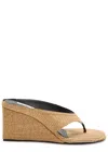 Alaïa Cube 75 Woven Wedge Thong Sandals
