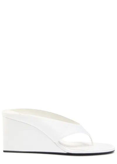 ALAÏA ALAÏA CUBE 75 SATIN THONG WEDGE MULES