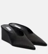 Alaïa Cube 75 Satin Wedge Mules In Black