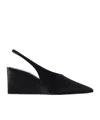 Alaïa Cube Wedge Slingbacks In Suede In Black