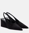 Alaïa Cube 75 Wedge Slingback Suede Pumps In Black