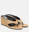 Alaïa Cube 75 Woven Wedge Thong Sandals In Neutral