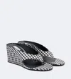 Alaïa Cube Checkered Wedge Sandals In Black