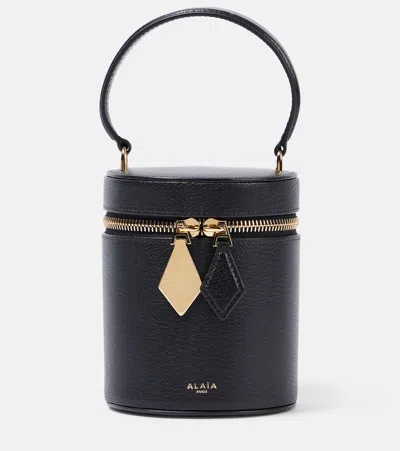 Alaïa Cylindre Vanity Small Leather Tote In Black