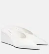Alaïa Cube Pointy 75 Satin Wedges In White