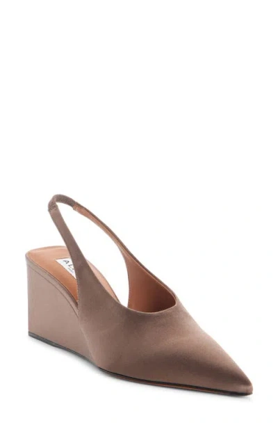 Alaïa Cube 75 Satin Slingback Wedge Pumps In Brown