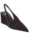 Alaïa Alaia Black Suede Open-back Wedge Shoe In Black