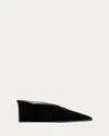 Alaïa Cube Velvet Wedge Mules In Black
