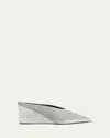 Alaïa Cube Velvet Wedge Mules In White
