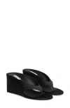Alaïa Womens Black Thong-strap 75 Wedge-heel Leather Mules In Noir