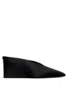 Alaïa Alaia Cube Wedge Satin Mules In Black