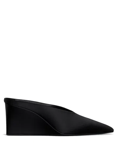 ALAÏA ALAÏA CUBE WEDGE SATIN MULES SHOES