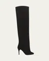 Alaïa Leather Bow Over-the-knee Boots 90 In Noir