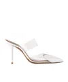 Alaïa Patent Leather Le Couer Mules 90 In White