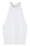 Alaïa Ringlet-detailed Knit Top In White