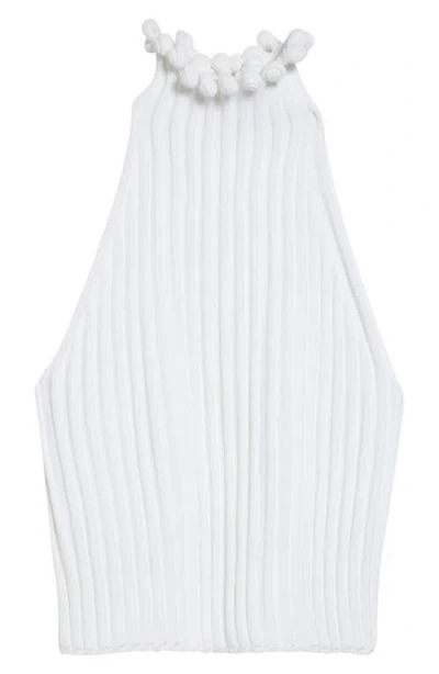 Alaïa Cropped Ribbed-knit Top In White