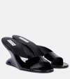 Alaïa Curve 75 Patent Leather Wedge Mules In Black