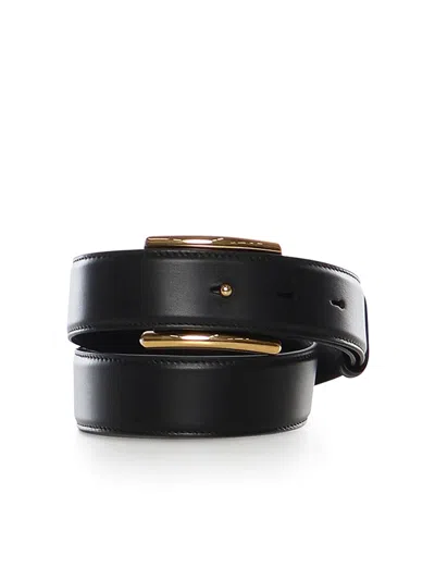 Alaïa Curve Leather Belt In Black
