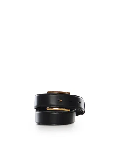 Alaïa Curve Leather Belt In Black