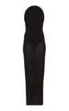 Alaïa Curved Bustier Jersey Maxi Dress In Black