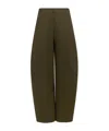 Alaïa Cotton-poplin Barrel-leg Pants In Brown