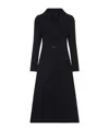Alaïa Navy Blue Wool Curved Coat In Black